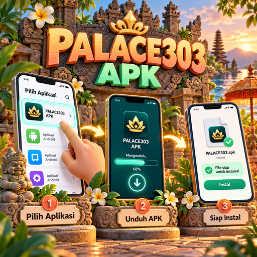 Ilustrasi panduan instalasi PALACE303 di Android